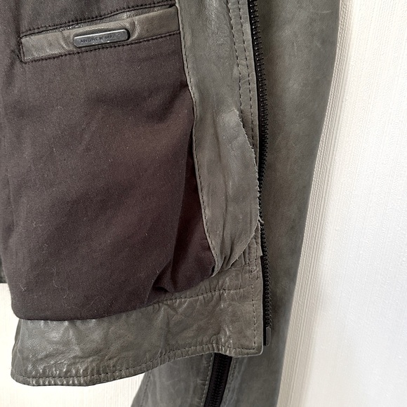 Andrew Marc - Leather Grey Jacket (Size L) - Picture 7 of 7
